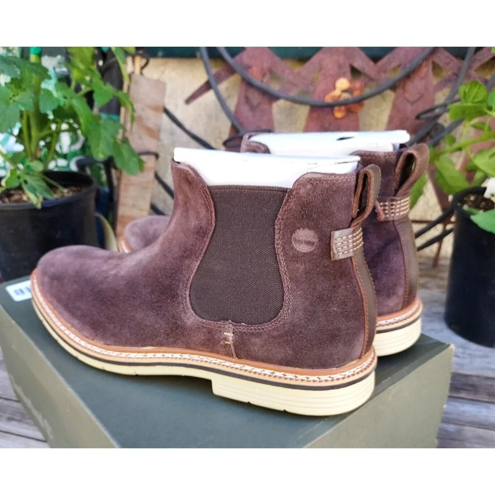 Timberland Boots Men's Size 10 Naples Trail Chelsea Brown‎ Suede Boots $130.00